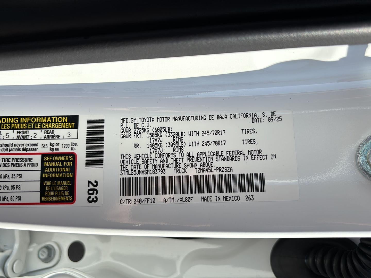 2025 Toyota Tacoma SR5