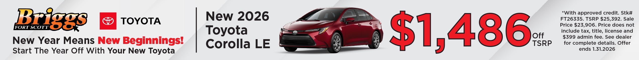 2026 Corolla Special